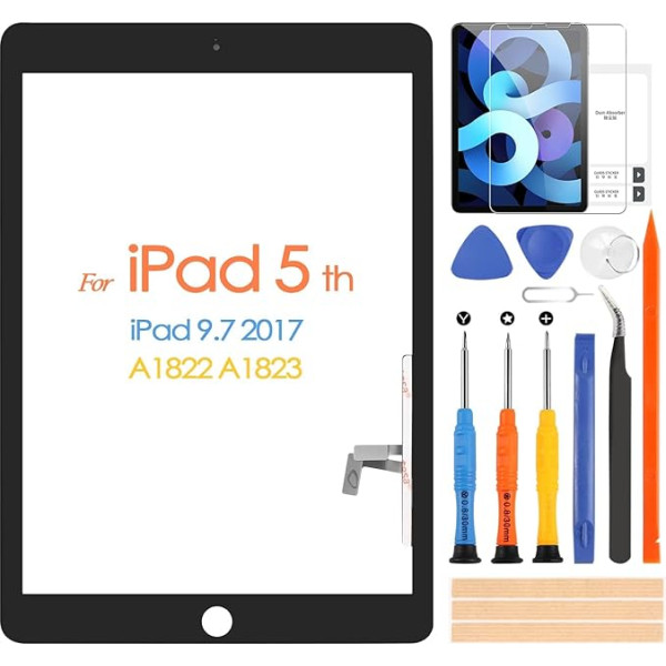 ARSSLY iPad A1822 A1823 9.7 2017 Digitizer skārienekrāna nomaiņa iPad 9.7 ar bezmaksas remonta rīkiem Skārienekrāns iPad 5 (bez sākuma pogas, bez LCD displeja)