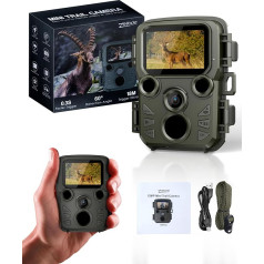 ZIMOCE Mini Wildlife Camera, 12MP, 1080P Wildlife Camera with Motion Sensor, Night Vision, 18 m Infrared Wildlife Camera, 850 nm IR LEDs, Hunting Camera, IP66, for Wildlife Watching