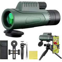 GOHHME 10-30 x 50 Monocular Telescope Monocular Binoculars BAK4 Prism Multilayer Lenses with Tripod Mobile Phone Clip Waterproof Binoculars Small for Bird Watching Hiking Hunting Game Watching