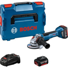 Bosch Professional 18 V sistēmas akumulatora skrūvgriezis GWS 18V-10 P (bürstenloser Motor, Leistung wie kabelgebundener Schleifer mit 1.000 W, inkl. 2x 5,0 Ah-Akku, Ladegerät GAL 1880 CV, in L-BOXX)