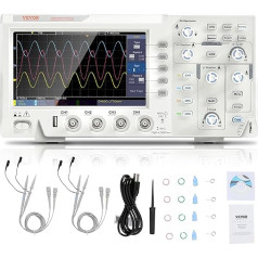 VEVOR rokas osciloskops digitālais multimetrs 4 kanāli 100 MHz joslas platums 1 GS/S augsta paraugu ņemšanas pakāpe Profesionāls 177,8 mm krāsu ekrāna osciloskops, mini osciloskops datu glabāšanas funkcija Math