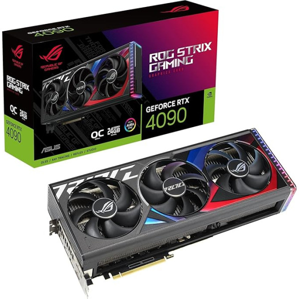 ASUS ROG Strix GeForce RTX 4090 24GB OC Edition Gaming grafiskā karte (DLSS 3, PCIe 4.0, 24GB GDDR6X, HDMI 2.1a, DisplayPort 1.4a, ROG-STRIX-RTX4090-O24G-GAMING)