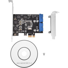 Yosoo Health Gear PCI USB 3.0 karte, 19 kontaktu adapteris, PCI-E USB 3.0 19-pin 20-pin PCI-Express uz iekšējo 2 portu 19-pin Header USB 3.0 kartes adapteris ar zemu profilu