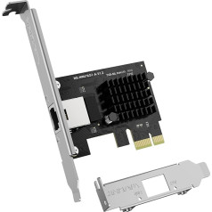 WAVLINK 2.5G Base-T PCIe tīkla karte, 2500/1000/100Mbps PCI Express Ethernet adapteris ar RTL8125B, 2.5G NIC Windows 11/10/8/8.1/7 un Linux ar zema profila kronšteinu