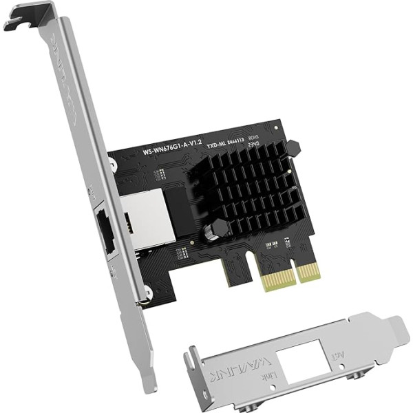 WAVLINK 2.5G Base-T PCIe tīkla karte, 2500/1000/100Mbps PCI Express Ethernet adapteris ar RTL8125B, 2.5G NIC Windows 11/10/8/8.1/7 un Linux ar zema profila kronšteinu