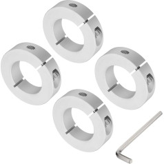 sourcing map Einzelteil-Wellenkragen-Set für 35-mm-Schaft, einteilig, 4 Klemmmanschetten, 60 mm Außendurchmesser, 15 mm Dicke, Klemmkragen aus Aluminiumlegierung mit M6 Stellschrauben und einem