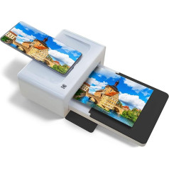 KODAK PD460 - 10 x 15 cm krāsu fotoprinteris ar Bluetooth un dokstaciju - balts/melns