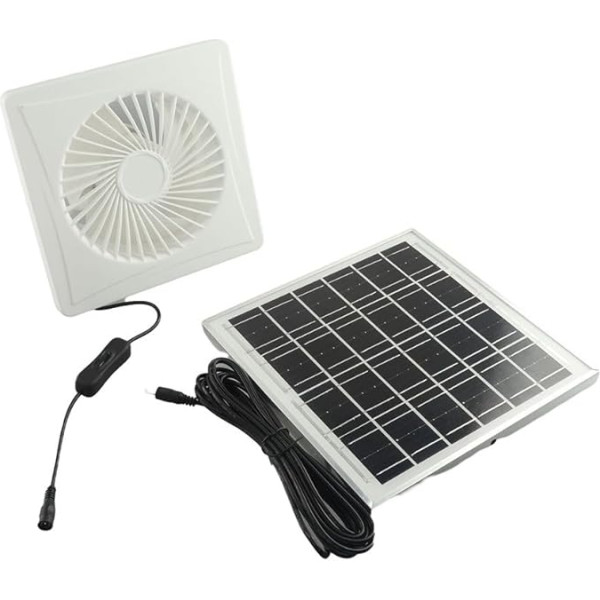 Whychstore 12 W Solarpanel-Abluftventilator, Solarpanel-Abluftventilator, Solarmodul-Abluftventilator-Set zur Belüftung (20,3 cm - 12 W)