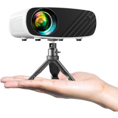 ELEPHAS projektors Mini projektors 4K mājas kinozālei - Full HD 1080P 14000 Lux ar statīvu un transportēšanas somu, projektors portatīvs, saderīgs ar Android/iOS/Windows/TV Stick/HDMI/USB