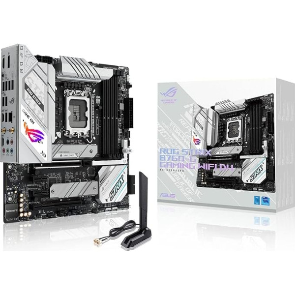 ASUS ROG STRIX B760-G Gaming WiFi D4 pamatplate Socket Intel LGA 1700 (Intel B760, mATX, DDR4 atmiņa, PCIe 5.0, WiFi 6E, 2x PCIe 4.0 M.2, Aura Sync) White