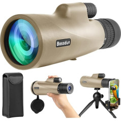 Zoom Monocular Telescope, High Performance Monocular Telescope for Smartphone with Tripod, HD Monocular for Adults, Larger Vision Monocular for Hiking, Hunting, Stargazing, Bird Watching (GREY)