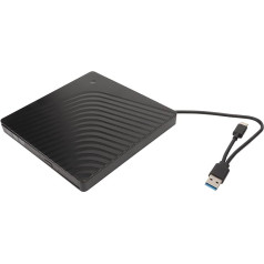 Dpofirs ārējais DVD disks, portatīvais USB 3.0 CD DVD-RW ierakstīšanas ierīce 11 10 8 7 klēpjdatoriem, Mac Pro Air, melna