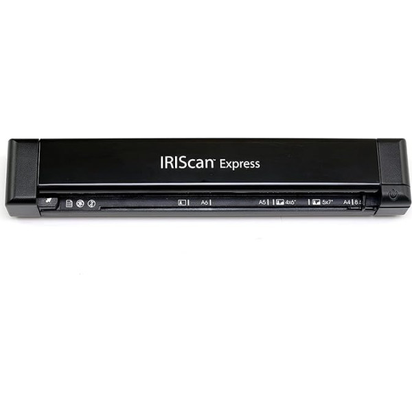 IRIScan Express Mobile Scanner dokumentu skeneris A4 8PPM -v4: PDF redaktors, Simplex, USB, PDF skeneris, skenēšana uz Word, PDF, XLS, vizītkartes uz Outlook, foto skeneris, čeku skeneris Win