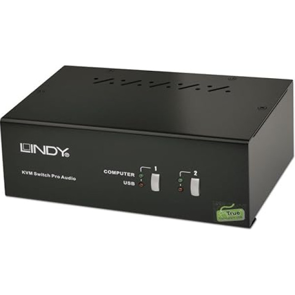 LINDY DVI DVI divu galvu KVM slēdzis Pro 2 port KVM-Umschalter