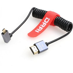 DRRI High Speed 8K Micro HDMI Right Angle to HDMI 2.1 Cable for Canon EOS R5 FUJIFILM X-T, Nikon Z6 Z9