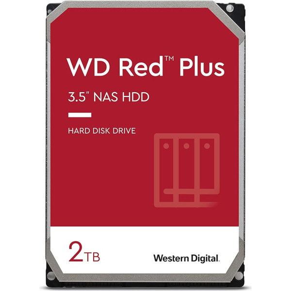 Western Digital WD 2TB NAS 3,5 collu cietais disks - 5400 apgr./min, SATA 6 Gb/s, CMR, 64 MB kešatmiņa - WD60EFAX