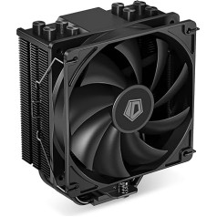 ID-COOLING SE-214-XT Black CPU Kühler, pilnas korpusas, 4 tiesioginio kontakto šiluminiai vamzdeliai, 120mm PWM-Lüfter, nekeičiantis operatyviosios atminties, TDP 180W, LGA1700/1851/1200/115X; AMD AM5/AM4 Sockeln.