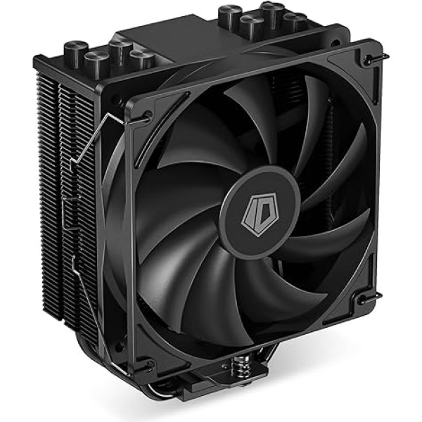 ID-COOLING SE-214-XT Black CPU Kühler, komplektēts, sudrabots dizains, 4 tiešā kontakta silumcaurules, 120mm PWM-Lüfter, neizslēdz RAM, TDP 180W, LGA1700/1851/1200/115X; AMD AM5/AM4 Sockeln.