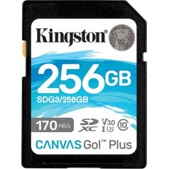 Kingston SDG3/256GB SD atmiņas karte 256GB SDXC Canvas Go Plus 170R C10 UHS-I U3 V30