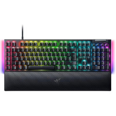 Razer BlackWidow V4 mehāniskā spēļu tastatūra ar Razer Chroma RGB (Razer zaļie mehāniskie slēdži, 6 pašu makro taustiņi, dubultā izsauktu ABS-klaviatūras), QWERTZ, vācu izkārtojums, melna krāsā