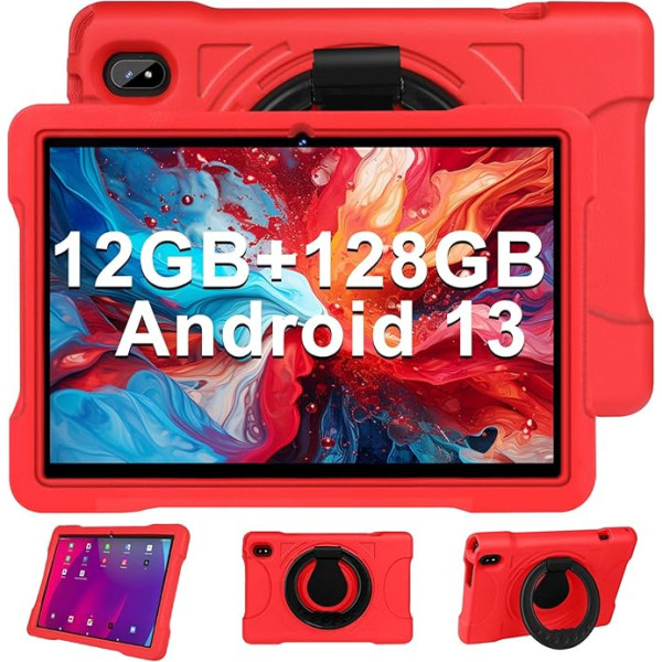 10 collu planšetdators 12 GB RAM + 128 GB ROM 1 TB Tablet, ģimenes / bērnu planšetdators, Andorid 13, WiFi 5G, kodi 2.0 GHz, BT 5.0, Google GMS, 6000 mAh, 8 MP + 5 MP, Kids Space, Play Store, ar