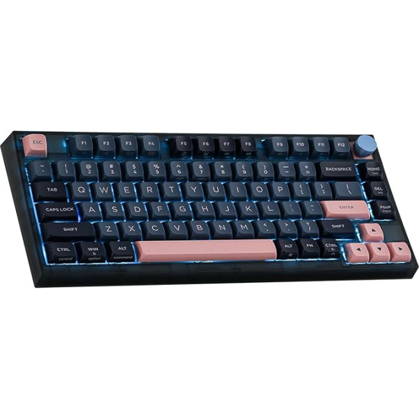 EPOMAKER SKYLOONG GK75 GK75 Lite Seal-Like vadu, karsti maināma programmējama tastatūra ar rotācijas pogu, saderīga ar Win/Mac (Gateron Optical Black)