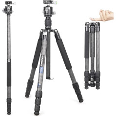 Portable 10-Layer Carbon Fibre Tripod INNOREL RT45C+N36 Professional Compact Lightweight Travel Tripod Monopod for DSLR Camera Camcorder with 36 mm Low Center Gravity Ball Head Load 15 kg