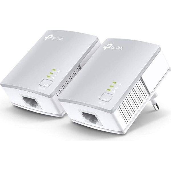 TP-Link TL-PA4010 KIT AV600 Powerline tīkla adapteris (500Mbps, 1 ports, enerģijas taupīšana, plug and play, saderīgs ar citu zīmolu adapteriem, 2 komplektā), balts