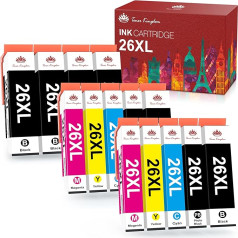 Toner Kingdom 26XL aizstājējs Epson 26XL tintes kasetnei, kas saderīgs ar Epson Expression Premium XP-510 XP-520 XP-600 XP-605 XP-610 XP-615 XP-620 XP-625 XP-700 XP-710 XP-720 XP-800 XP-810