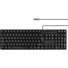 MCSaite 104 Black Standard PS2 Keyboard with Cable with Numeric Keypad - Клавиатуры (с подставкой, водонепроницаемая, QWERTZ German, совместима с Windows)