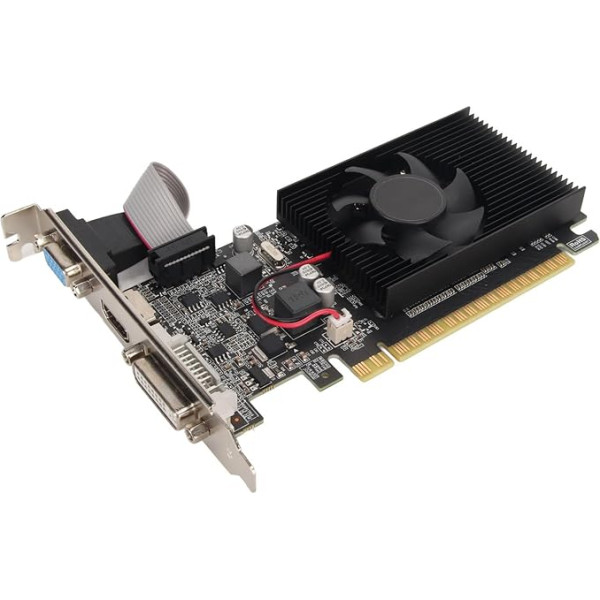 Видеокарта Jiawu, GT 610 1GB 64Bit DDR3 Game Graphics Card, Поддержка PCI Express X16 2.0 Single Fan Low Profile Graphics Card, Компьютерный игровой GPU с HDMI, VGA, DVI выходом