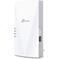 TP-Link RE780X WiFi 6 WLAN pastiprinātājs atkārtotājs AX3000 (Dual Band 2402 MBit/s 5GHz + 574 MBit/s 2,4 GHz, MU-MIMO, gigabitu ports, saderīgs ar visiem WLAN maršrutētājiem)