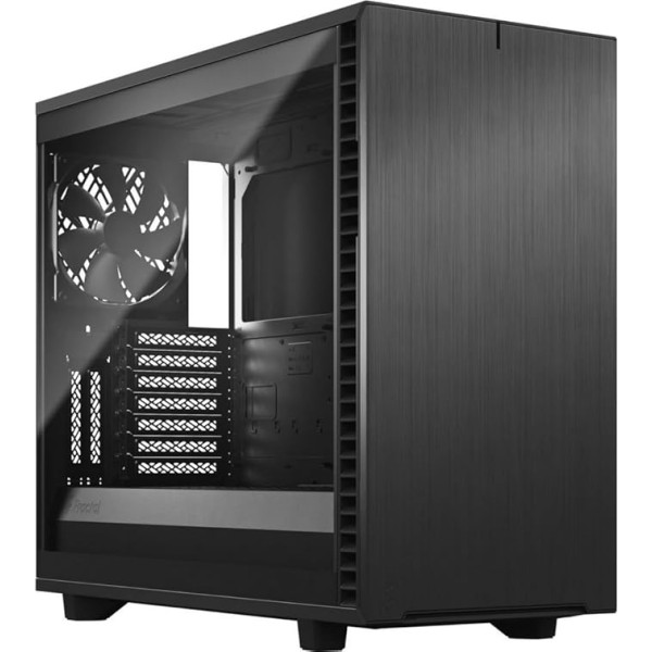 Fractal Design Define 7 Gray TG Modular Silent E-ATX Mid Tower alumīnija tērauda moduļu datora korpuss ar rūdīta stikla sānu logu, pelēks