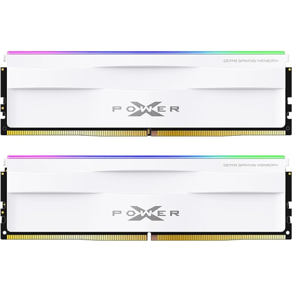 Silicon Power SP064GXLWU60AFDH DDR5 64GB (2x32GB) Zenith RGB 6000MHz (PC5-48000) 288-pin CL30 1.35V UDIMM galda operatīvā atmiņa DDR5 RAM White