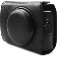 Rieibi G7X II G7X III Case - Vintage Leather Camera Case for Canon PowerShot G7 X Mark II/G7 X Mark III DSLR Camera - aizsargvāciņš ar siksniņu, melns, kosmētikas futrālis