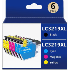 LC3219XL spalvotų spausdintuvų kasetės, suderinamos su Brother LC3219XL LC3217, skirtos MFC-J5330DW MFC-J5335DW MFC-J5730DW MFC-J6530DW MFC-J6930DW spausdintuvams (6 vnt.)