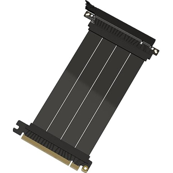 LINKUP - AVA5 PCIE 5.0 Riser kabelis | Nākotnes nodrošinājums 5. paaudzes GPU vertikālajam stiprinājumam | x16 128GB/s ātrums | PCIe 4.0 un WRX80/WRX90E saderīgs | Taisns, melns, 15cm