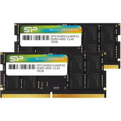 Silicon Power DDR5 32GB (16GB x 2) 4800MHz (PC5-38400) 262-pin CL40 1.1V SODIMM operatīvā atmiņa portatīvajiem datoriem SP032GBSVU480F22