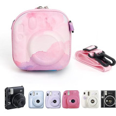 HIYQIN Hard EVA Camera Storage Bag Compatible with Fujifilm Instax Mini 12/11/9/8/7+/90/99/40, Colourful Protective Carry Bag with Shoulder Strap, Vivid - Dreamy Clouds, Storage Case for Fuji Instant