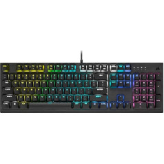 Corsair K60 RGB Pro zema profila mehāniskā spēļu klaviatūra (Cherry MX Low Profile Speed: (augsta precizitāte un ātrums, izturīgs alumīnijs, RGB fona apgaismojums) QWERTY Black, Español