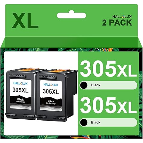 HALLOLUX 305XL juodos spalvos rašalo kasetė, suderinama su HP 305 juodos spalvos kasetėmis, skirta HP Deskjet 2700 kasetei 2710 2720e 2724 Plus 4120 4120e 4110 Envy 6000 6020e 6032 6030 6400 Pro 6420 6420 60 6400 420e