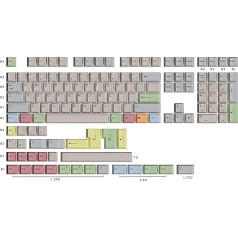 Dye Sublimation taustiņu vāciņi | Cherry profils pielāgotai Merchanical tastatūrai | 139 taustiņi (Canvas)