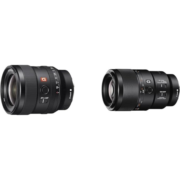 Sony FE 24mm f/1.4 GM | Pilna kadra, platleņķa, augstākās klases objektīvs (SEL24F14GM) un FE 90 f/2.8 G | Pilna kadra, vidēja tālummaiņa/makroobjektīvs (SEL90M28G)