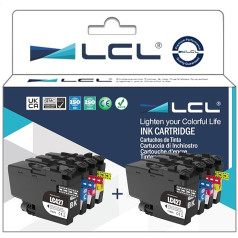 LCL atjaunota tintes kasetne LC-427 LC-427 LC427 LC-427BK LC-427BK LC-427C LC-427M LC-427Y pigmenta (8 iepakojumi, 2K2C2M2Y), kas paredzēta Brother MFC-J5955DW MFC-J6955DW MFC-J6957DW J6959DW