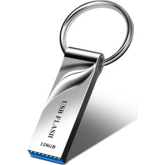 dolrun USB Stick 128 GB Metal Memory Stick USB Flash Drive Data Storage USB Flash Drive with Keyring for Laptop, Car, PC, Computer