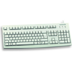 CHERRY G83-6105, Kabelgebundene Tastatur für Industrieanwendungen, Deutsches/Kyrillisches Layout (QWERTZ), Abriebfeste Tasten, Leicht zu Reinigen, Hellgrau