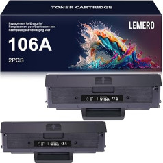 Lemero W1106A toneris, kas saderīgs ar HP 106A HP lāzera MFP 137fwg 135wg 107w 137fnw 135a 107a 135w 135r 107r toneris, 2 x melns