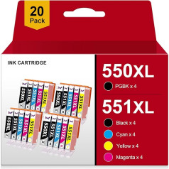 HaloFox 550 551XL Multipack kasetnes saderīgas ar Canon PGI-550 CLI-551 XL printeru kasetnēm priekš Canon priekš Pixma MX925 IP7250 IP8750 MG5650 IX6850 MX725 MG5550 MG5400 MG5450 MG6650 MG6650 MG6650 MG6450