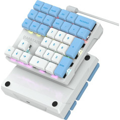 Sikai mehāniskā tastatūra - Sarkans slēdzis - USB A vadu - 33 taustiņi RGB tastatūra - ciparu tastatūra - ciparu tastatūra - ciparu tastatūra klēpjdatoram, galddatoram, portatīvajam datoram (balta)