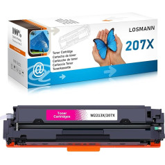 LOSMANN 207X W2213X ar mikroshēmu LOSMANN 207X W2213X toneris, kas ir saderīgs ar HP 207X 207A W2213A un HP Color Laserjet Pro MFP M283fdw M255dw M282nw M283fdn M255nw (magenta)